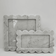 Scalloped Edge Tray - Carrara Marble gallery detail image