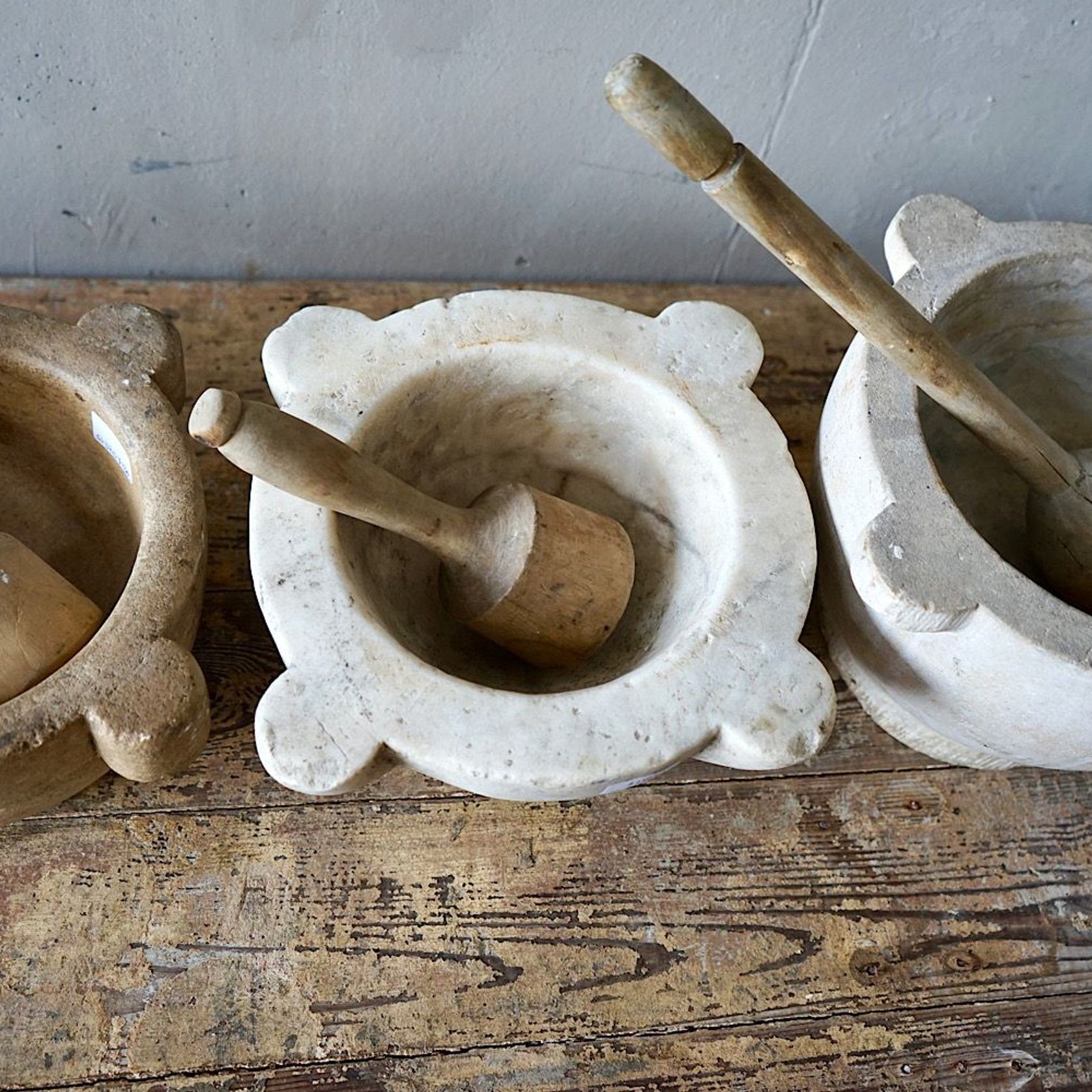 Antique French Marble Mortar & Pestle gallery detail image