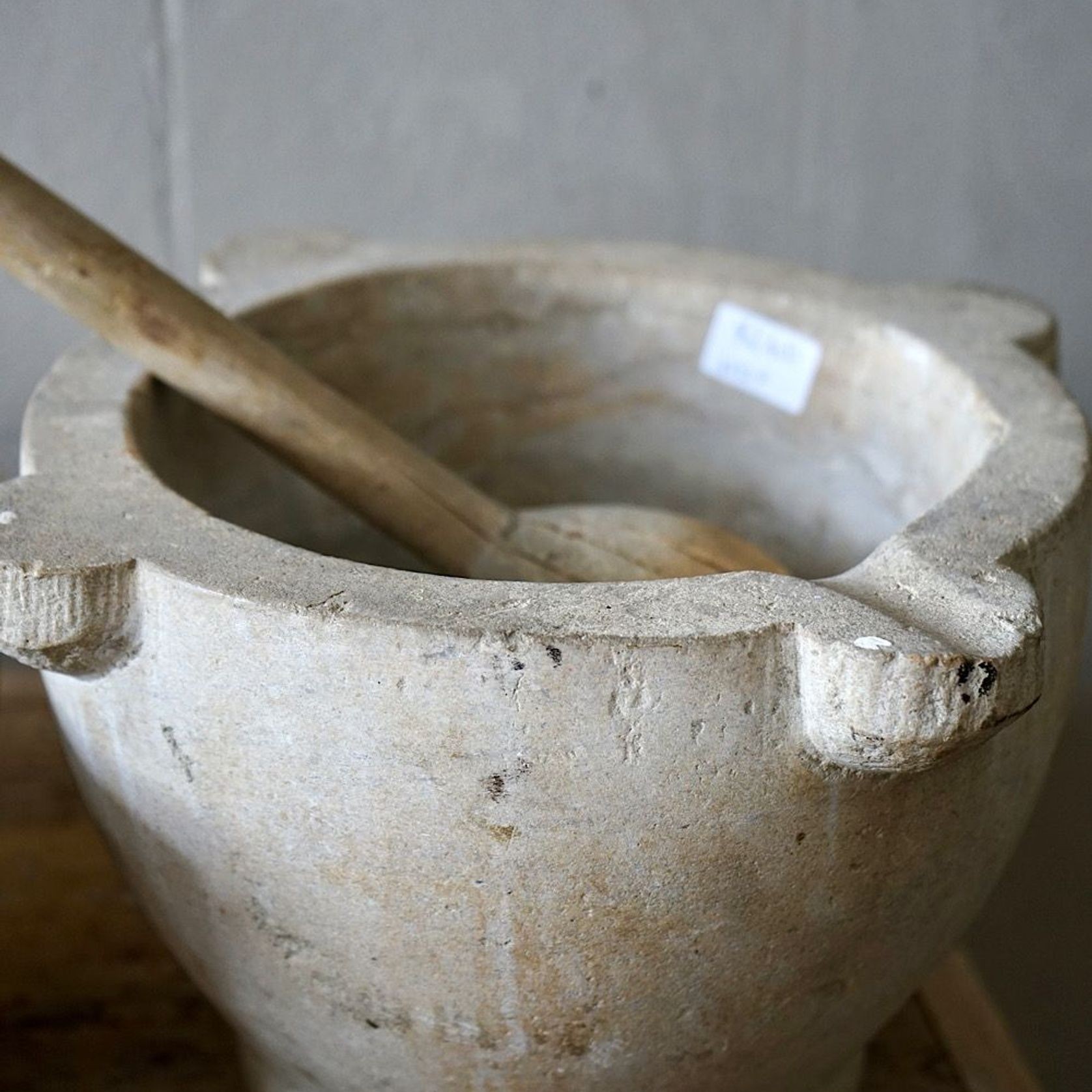 Antique French Marble Mortar & Pestle gallery detail image