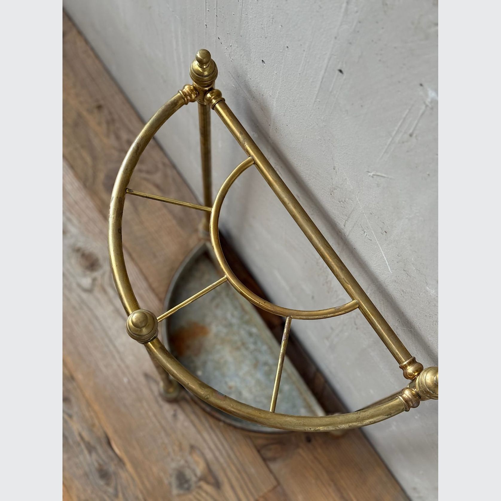 Antique French Brass Umbrella Stand gallery detail image