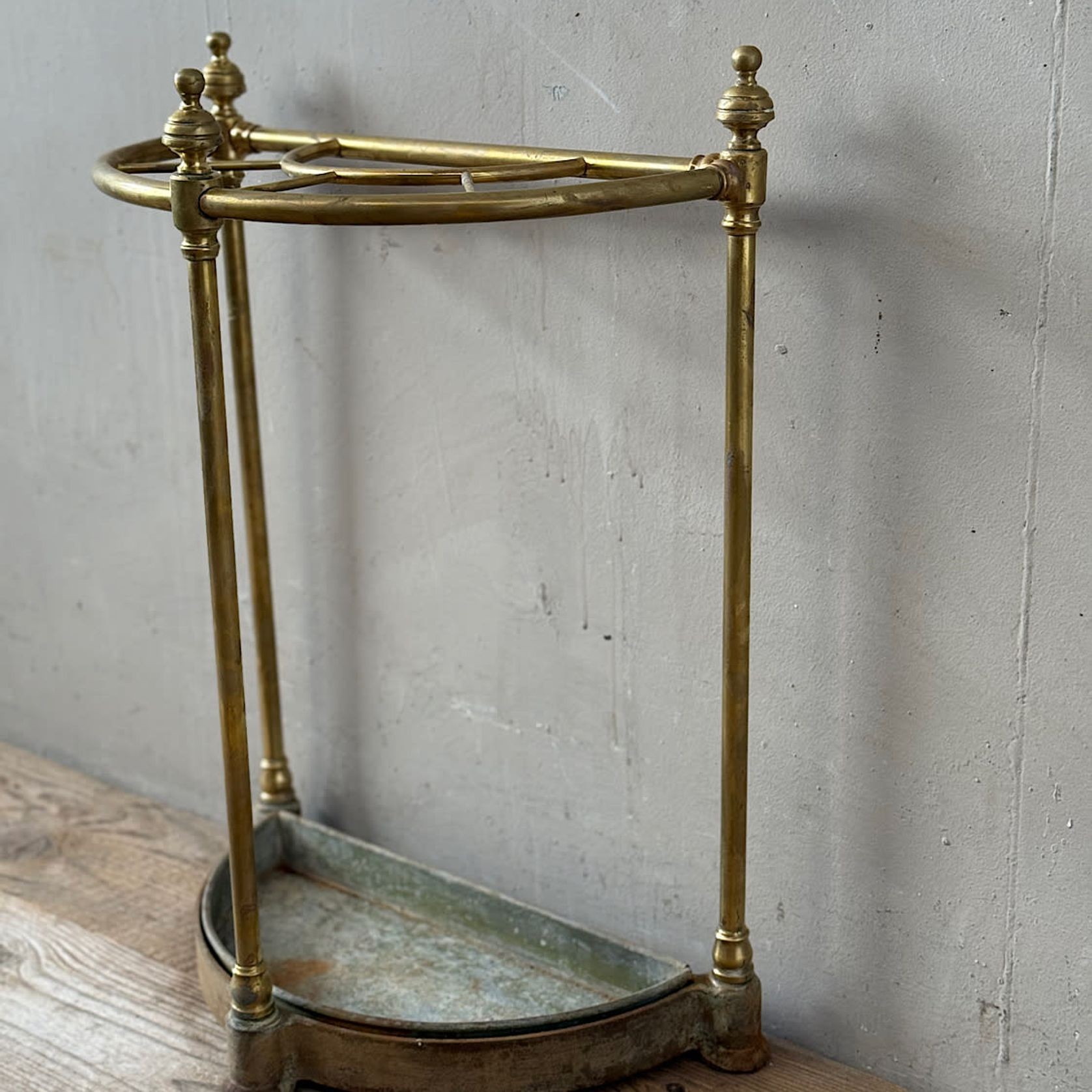 Antique French Brass Umbrella Stand gallery detail image