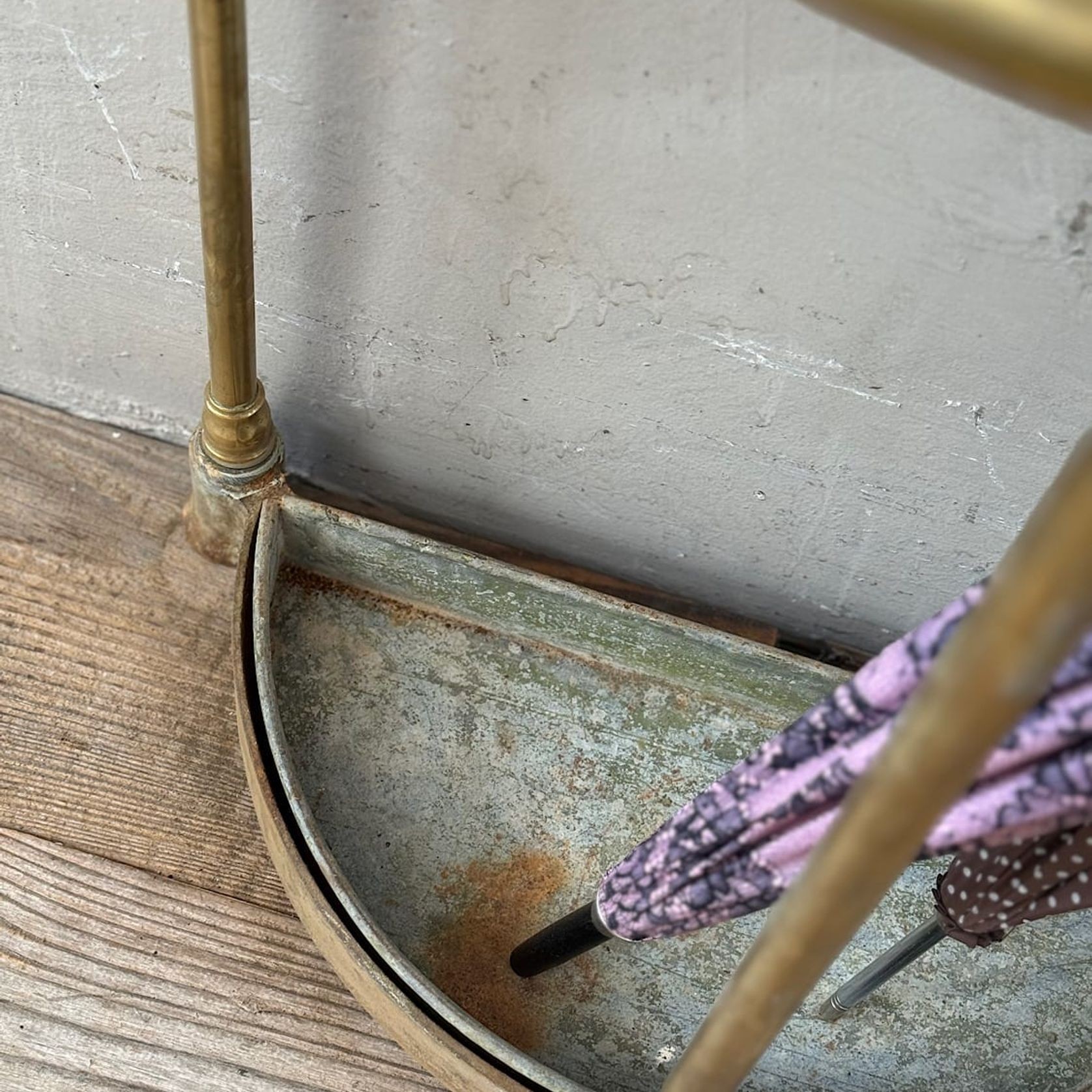 Antique French Brass Umbrella Stand gallery detail image