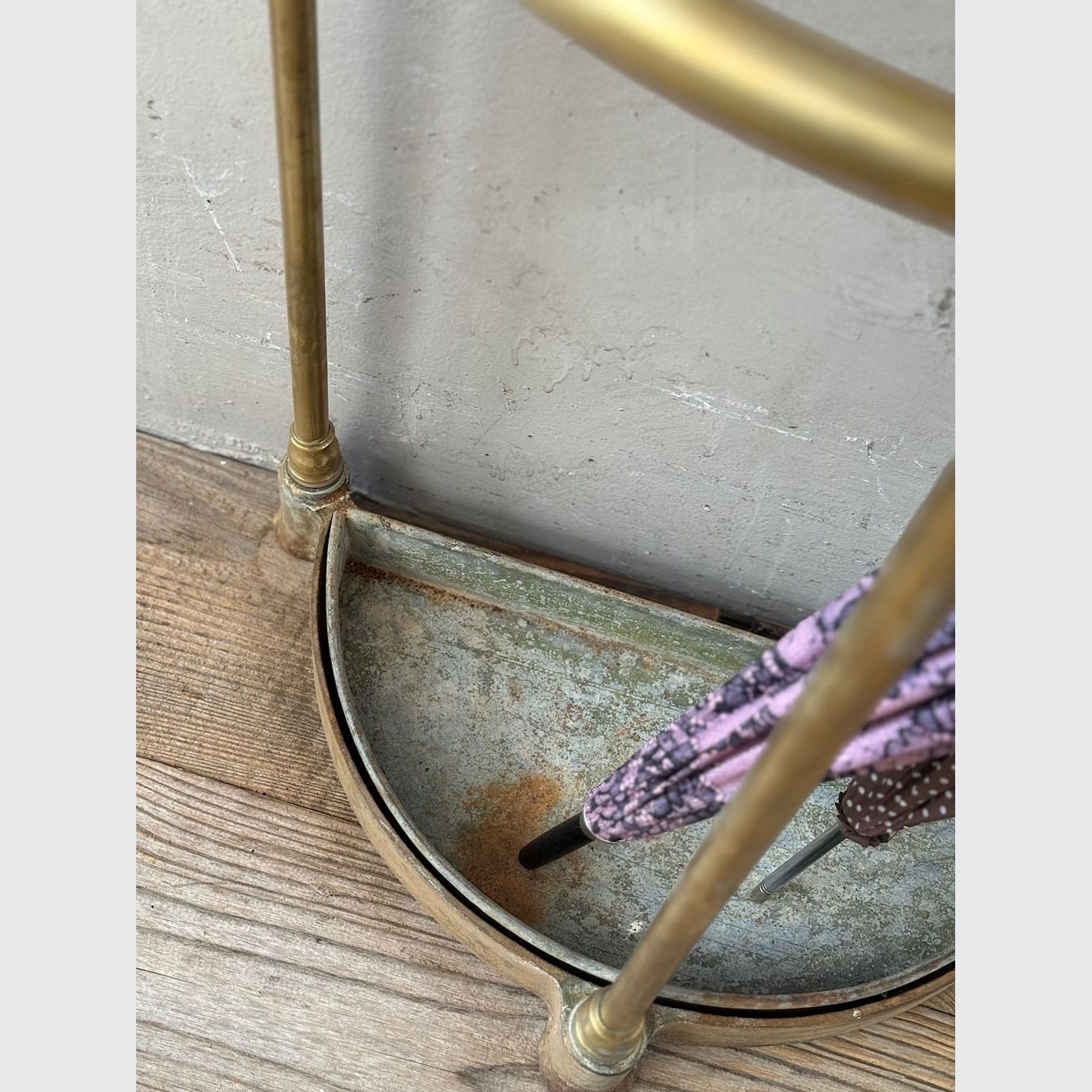 Antique French Brass Umbrella Stand gallery detail image