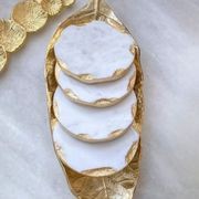 Marble Coaster With Golden Geomteric gallery detail image