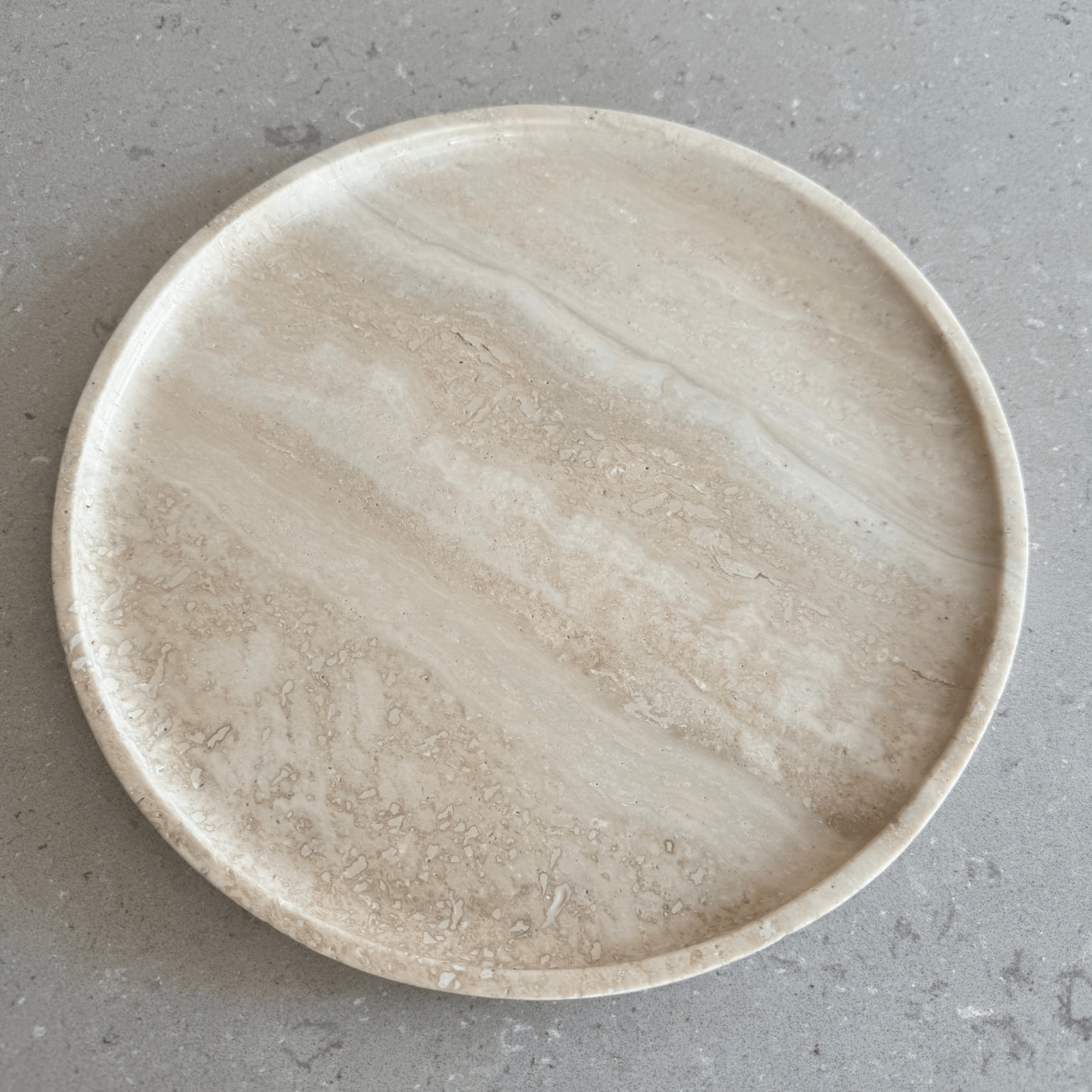 Round Tray - Veincut Travertine gallery detail image