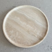 Round Tray - Veincut Travertine gallery detail image