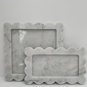 Scalloped Edge Tray - Carrara Marble gallery detail image