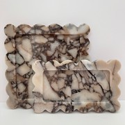 Scalloped Edge Tray - Milky Blue Marble gallery detail image