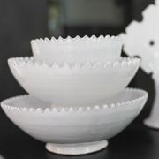 Moroccan White Zigzag Bowl gallery detail image
