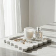 Scalloped Edge Tray - Carrara Marble gallery detail image