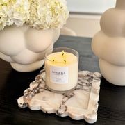 Scalloped Edge Tray - Milky Blue Marble gallery detail image