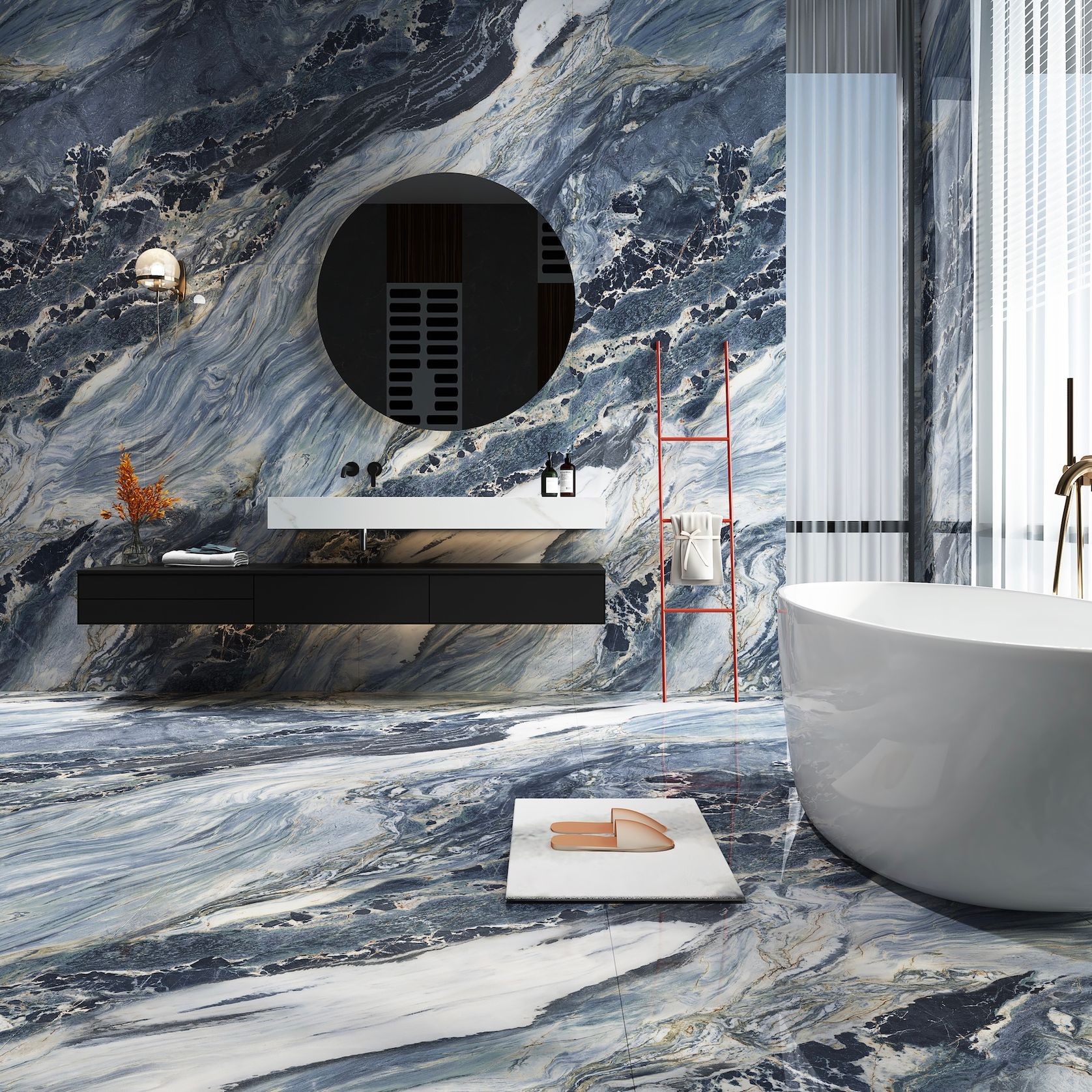Azure Wave Marble Tile gallery detail image