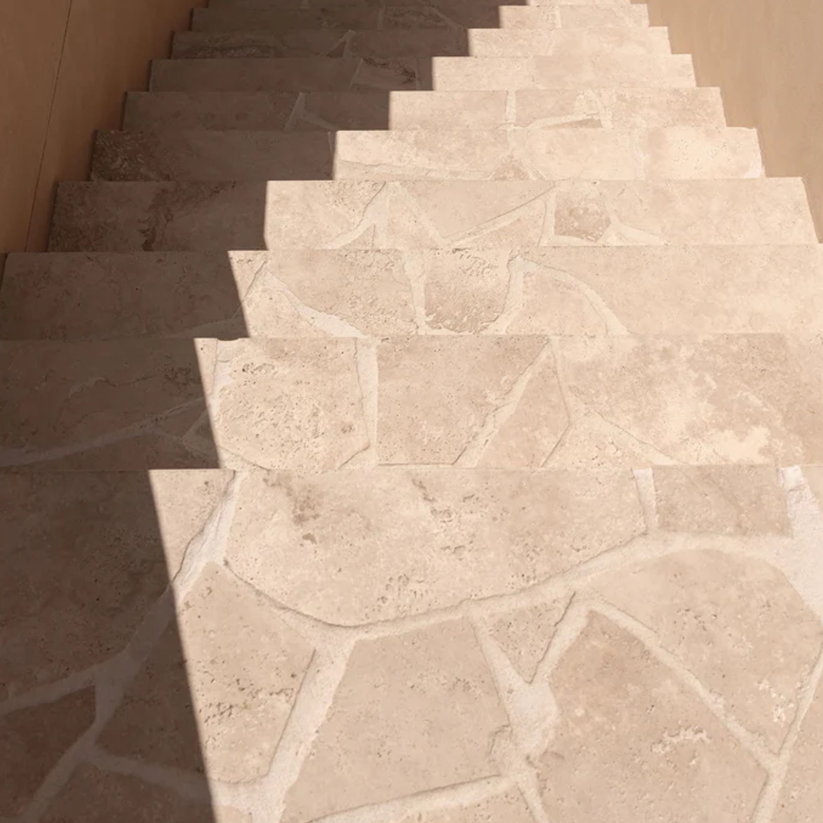 Crazy Pave - Almond Travertine gallery detail image