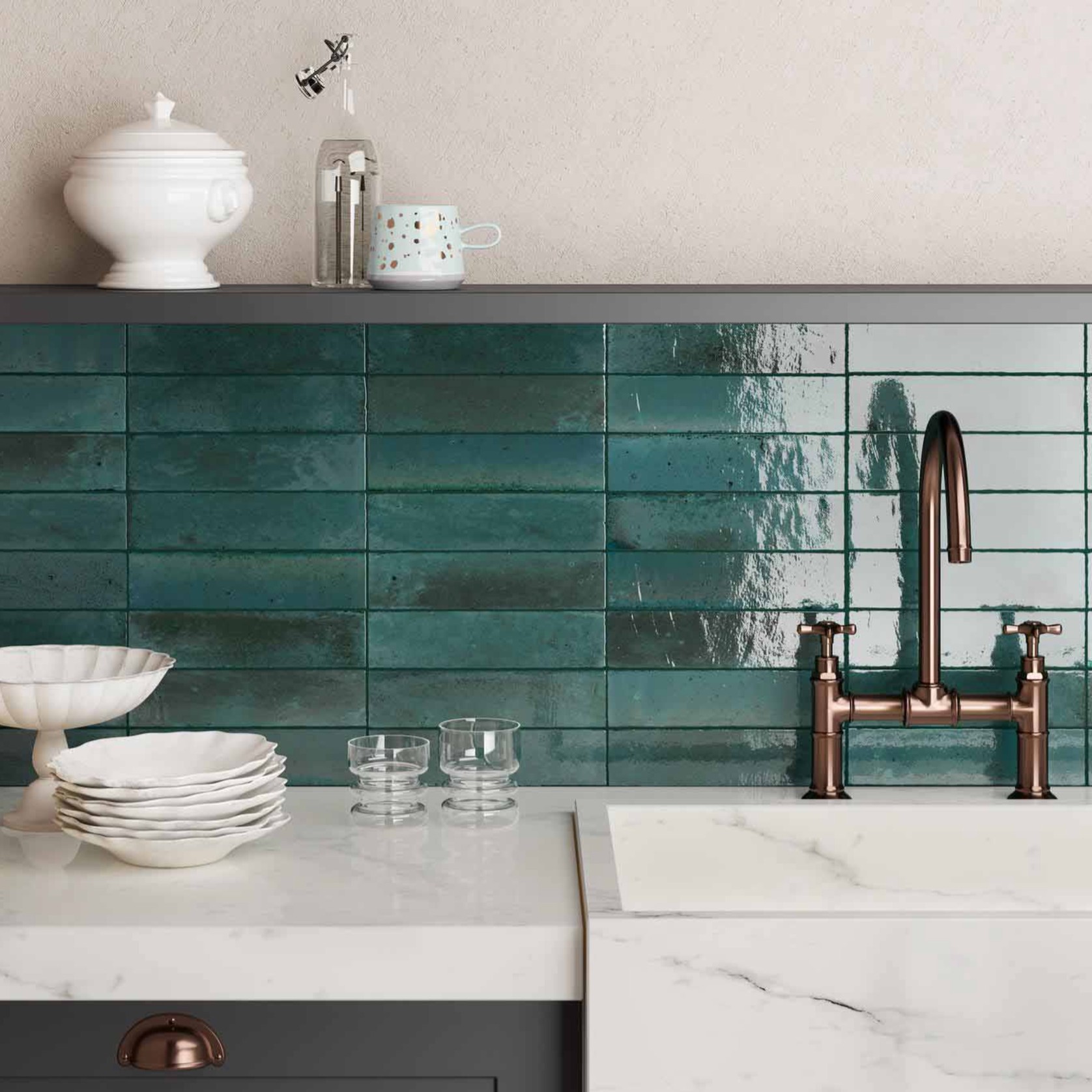 Arendal Blue Gloss 240x60x10mm Wall Tile gallery detail image