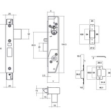 Lockwood Narrow Mortice Lock Kit Cyl/Handles Black gallery detail image