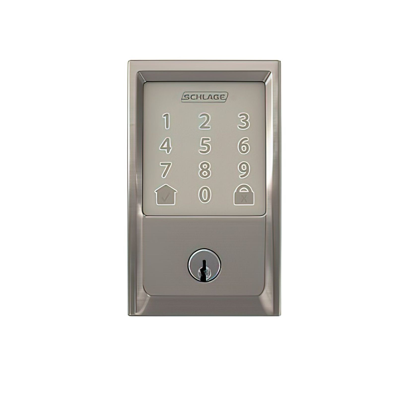 Schlage Encode Smart Deadbolt & Handle Set Satin Nickel gallery detail image