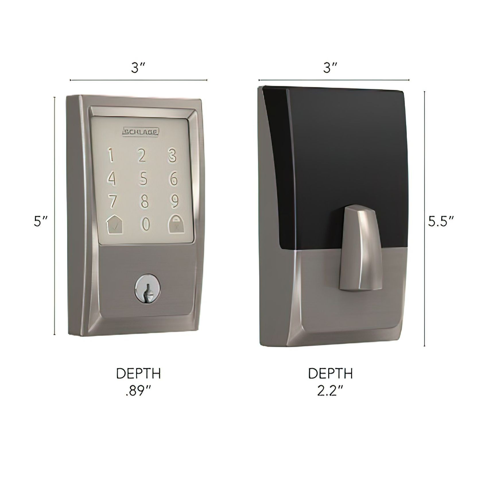 Schlage Encode Smart Deadbolt Satin Nickel gallery detail image