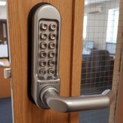 Borg Digital Door Lock Lever Satin Chrome BL5051SC gallery detail image