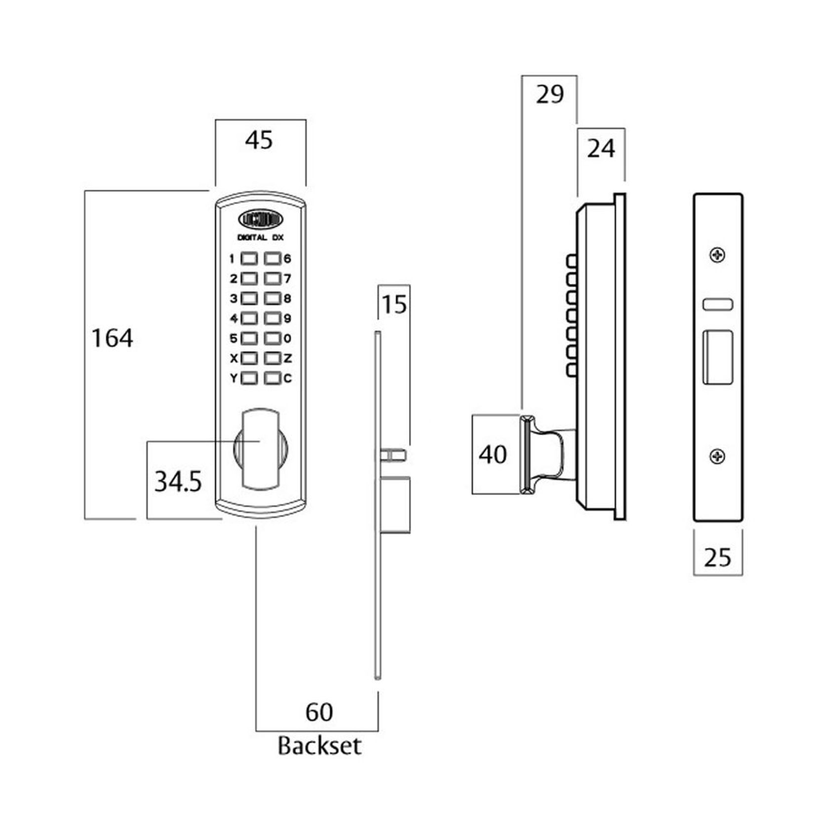 Lockwood Digital Door Lock Right Hand 3572DXKORSC gallery detail image