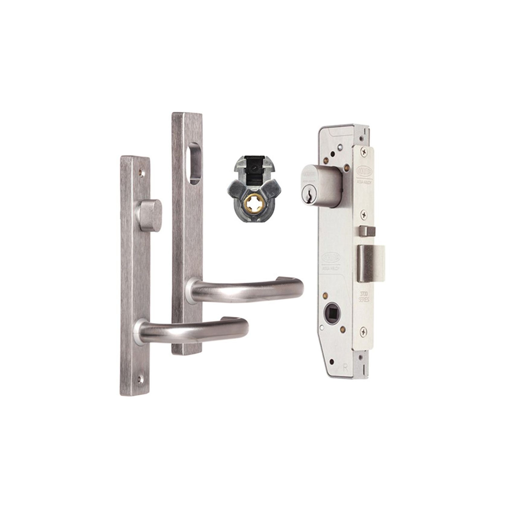 Lockwood Narrow Mortice Lock Kit Cyl/Turn/Handles SC gallery detail image