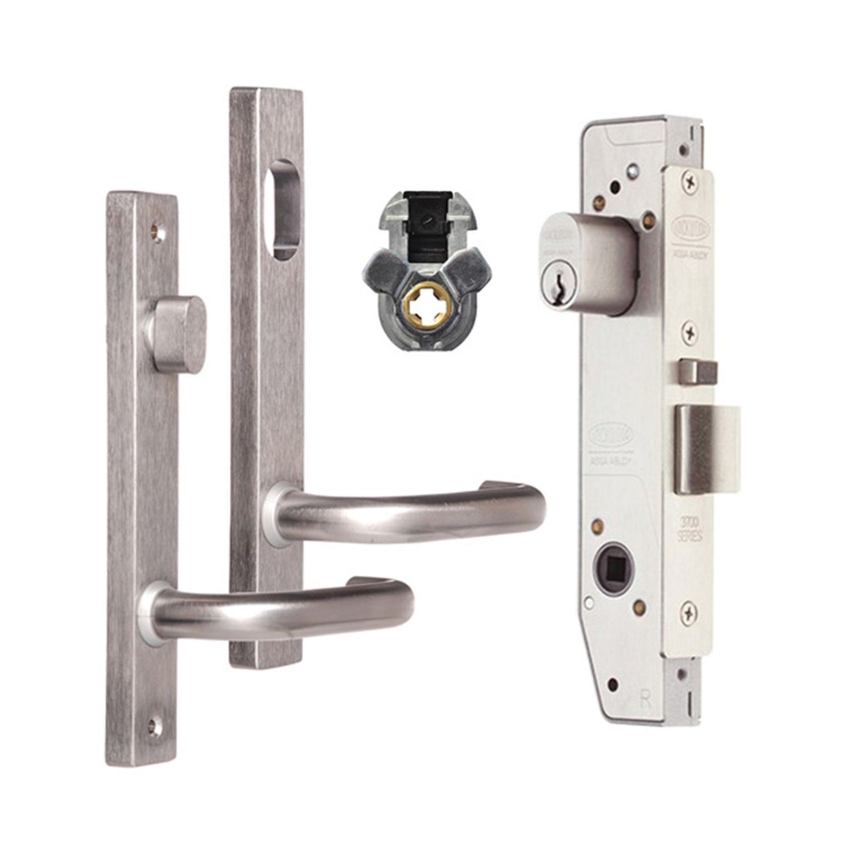 Lockwood Narrow Mortice Lock Kit Cyl/Turn/Handles SC gallery detail image
