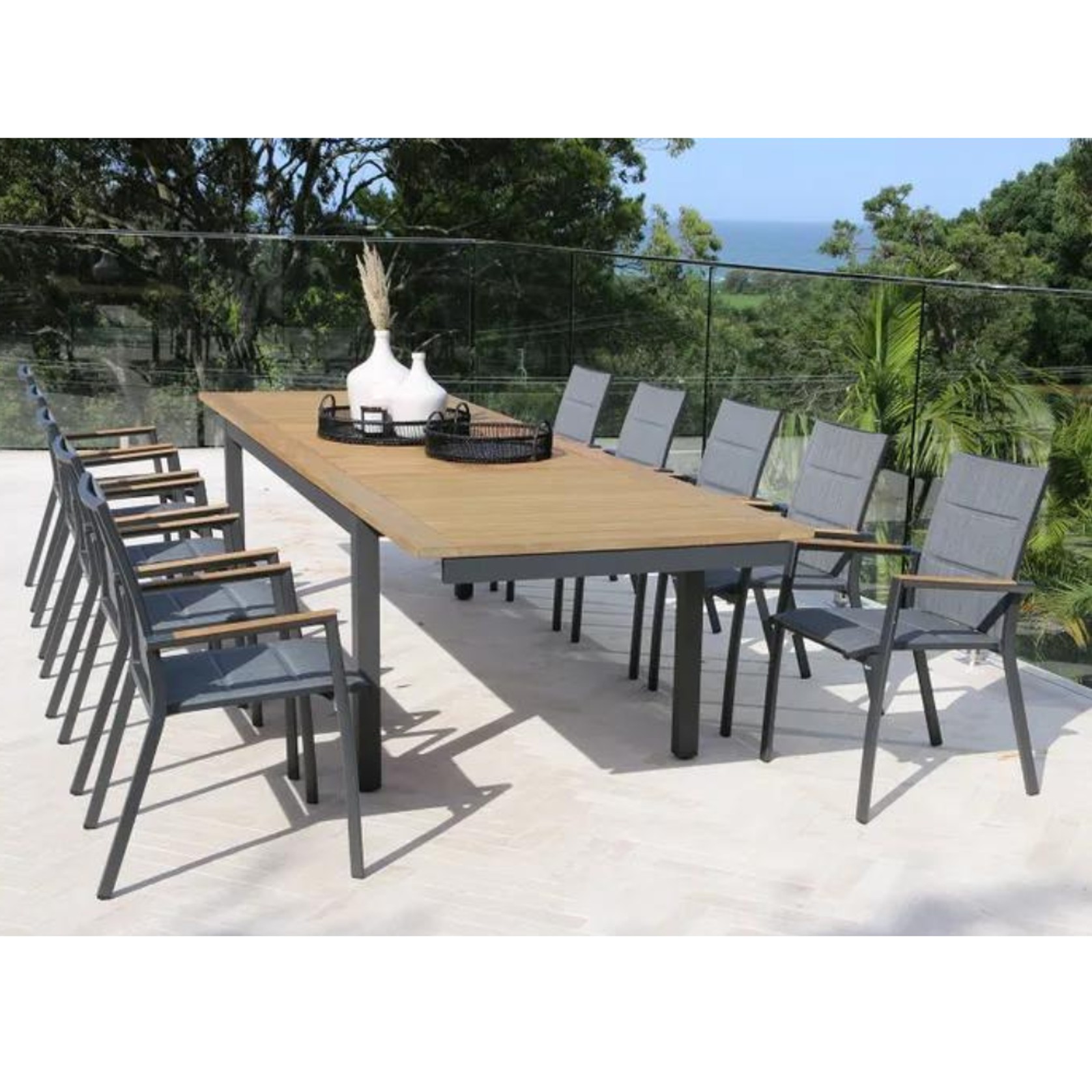 Barcelona Extension Outdoor Table & Sevilla Teak Chairs gallery detail image