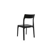 Cooper Stackable Dining Chair - Black Leather gallery detail image