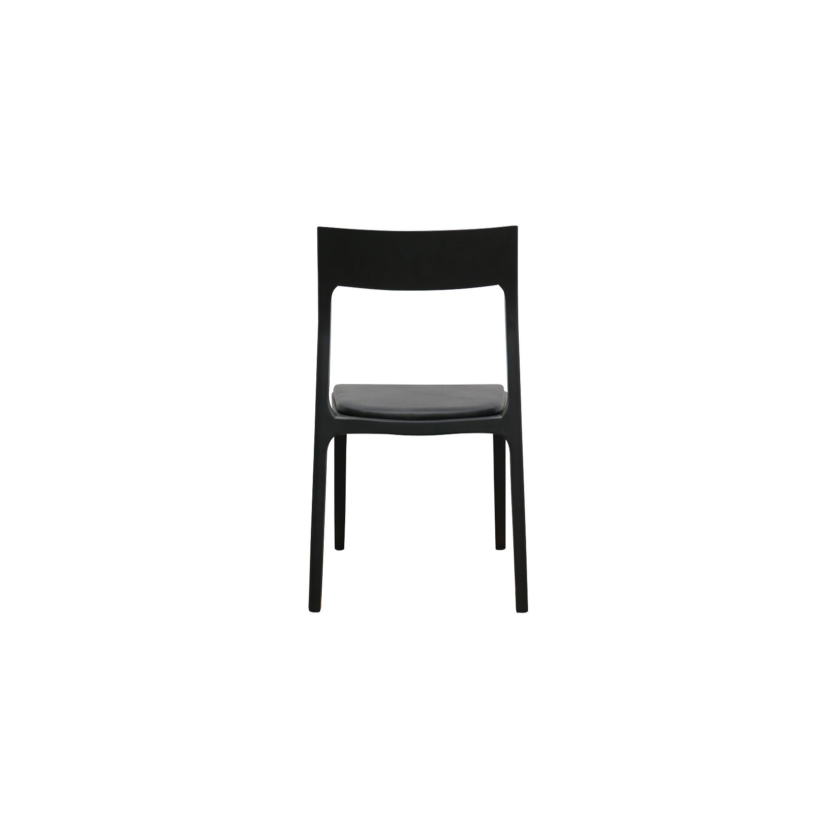 Cooper Stackable Dining Chair - Black Leather gallery detail image