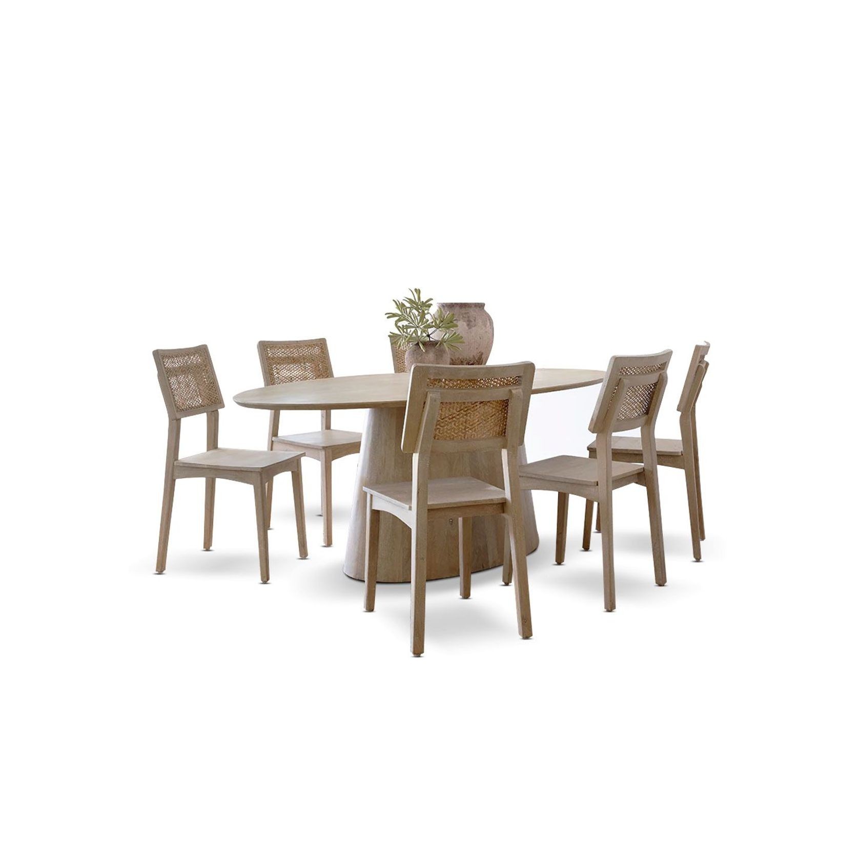 Ballina 2.2m Oval dining set w/6x Belmont Dining Chairs gallery detail image