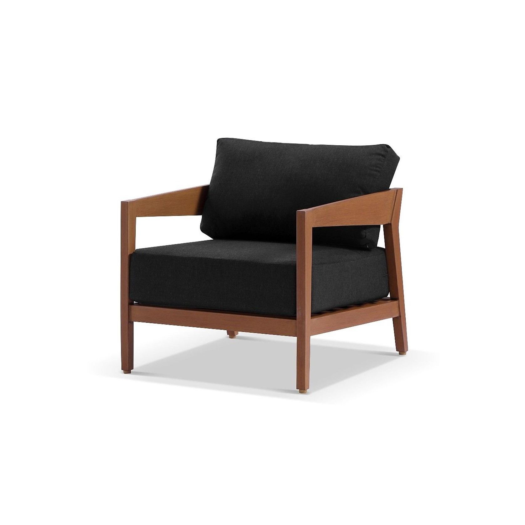 Bronte 1 Seater Outdoor Teak Look Aluminium Chair gallery detail image