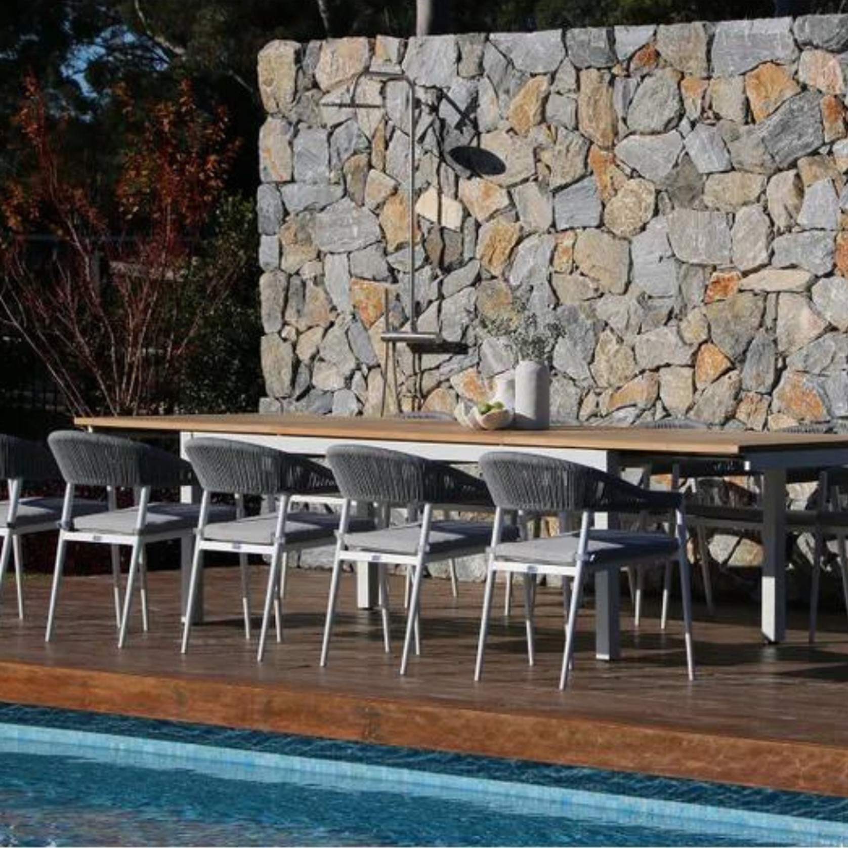 Barcelona Outdoor Table with 10 Nivala Chairs gallery detail image