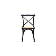 Bentwood Black Dining Chair, Metal Crossback gallery detail image
