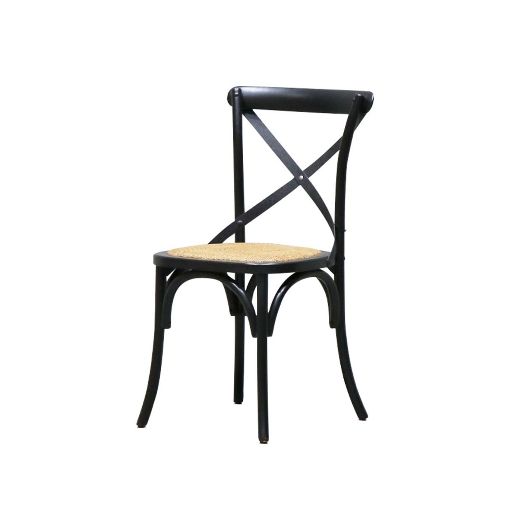 Bentwood Black Dining Chair, Metal Crossback ArchiPro NZ