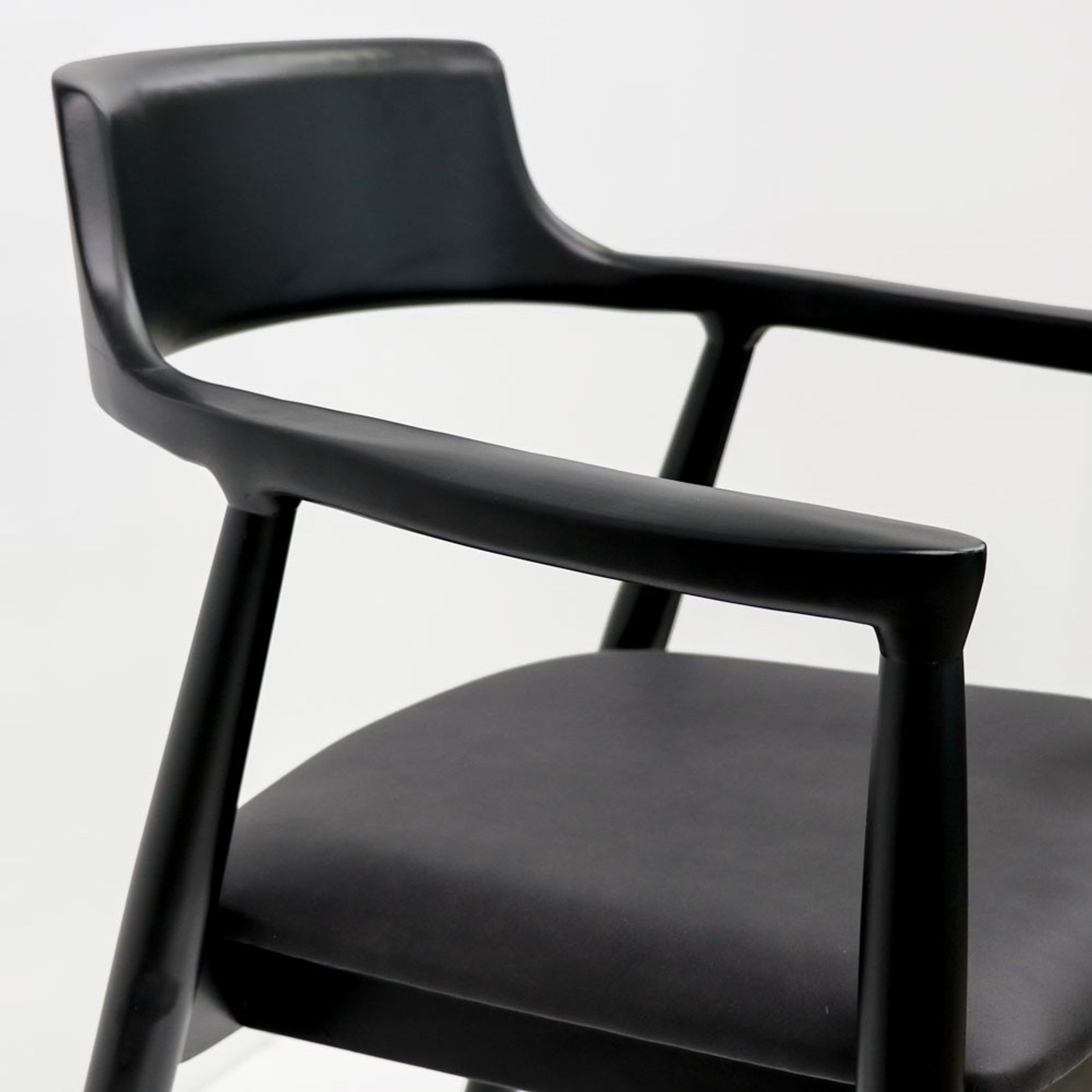 Ealing Dining Chair Black Leather gallery detail image