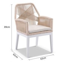 Hugo Outdoor Walnut Rope Dining Chair gallery detail image