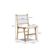 Lazie Leather Strapping Dining Chair | Set of 2 | Teak & White gallery detail image