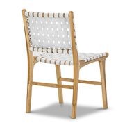 Lazie Leather Strapping Dining Chair | Set of 2 | Teak & White gallery detail image