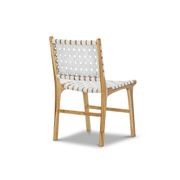 Lazie Leather Strapping Dining Chair | Set of 2 | Teak & White gallery detail image