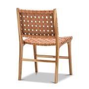 Lazie Leather Strapping Dining Chair | Set of 2 | Teak & Natural Tan gallery detail image