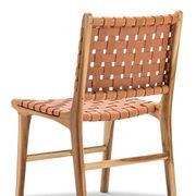 Lazie Leather Strapping Dining Chair | Set of 2 | Teak & Natural Tan gallery detail image