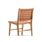 Lazie Leather Strapping Dining Chair | Set of 2 | Teak & Natural Tan gallery detail image