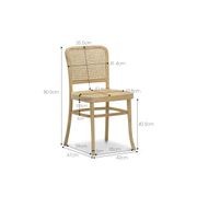 Prague Solid Teak Bentwood Cane Dining Chair | Natural | Set of 2 gallery detail image