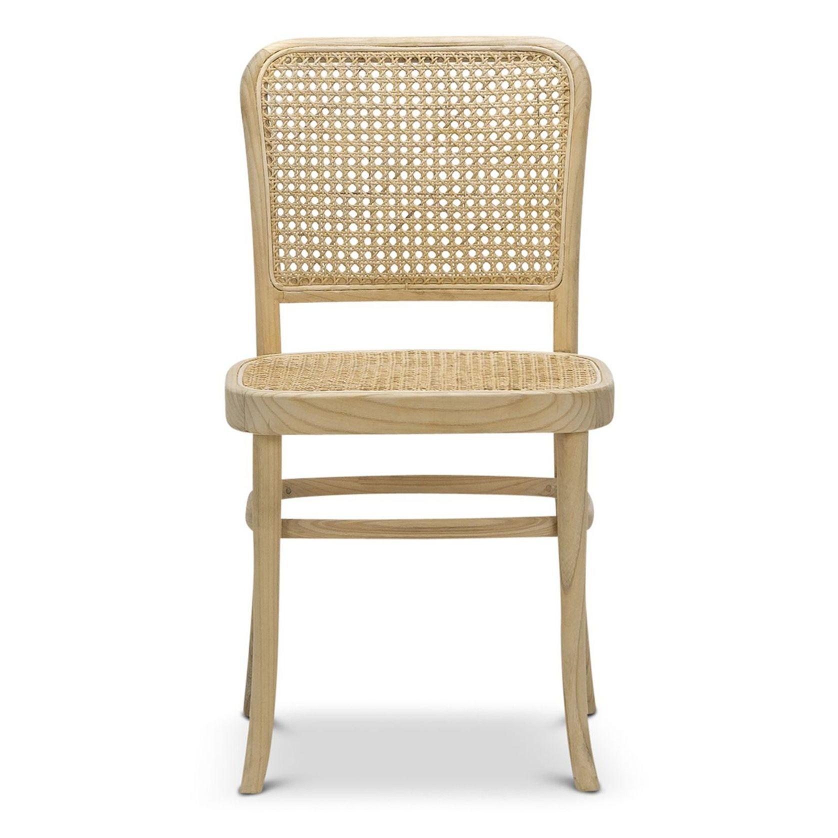 Prague Solid Teak Bentwood Cane Dining Chair | Natural | Set of 2 gallery detail image