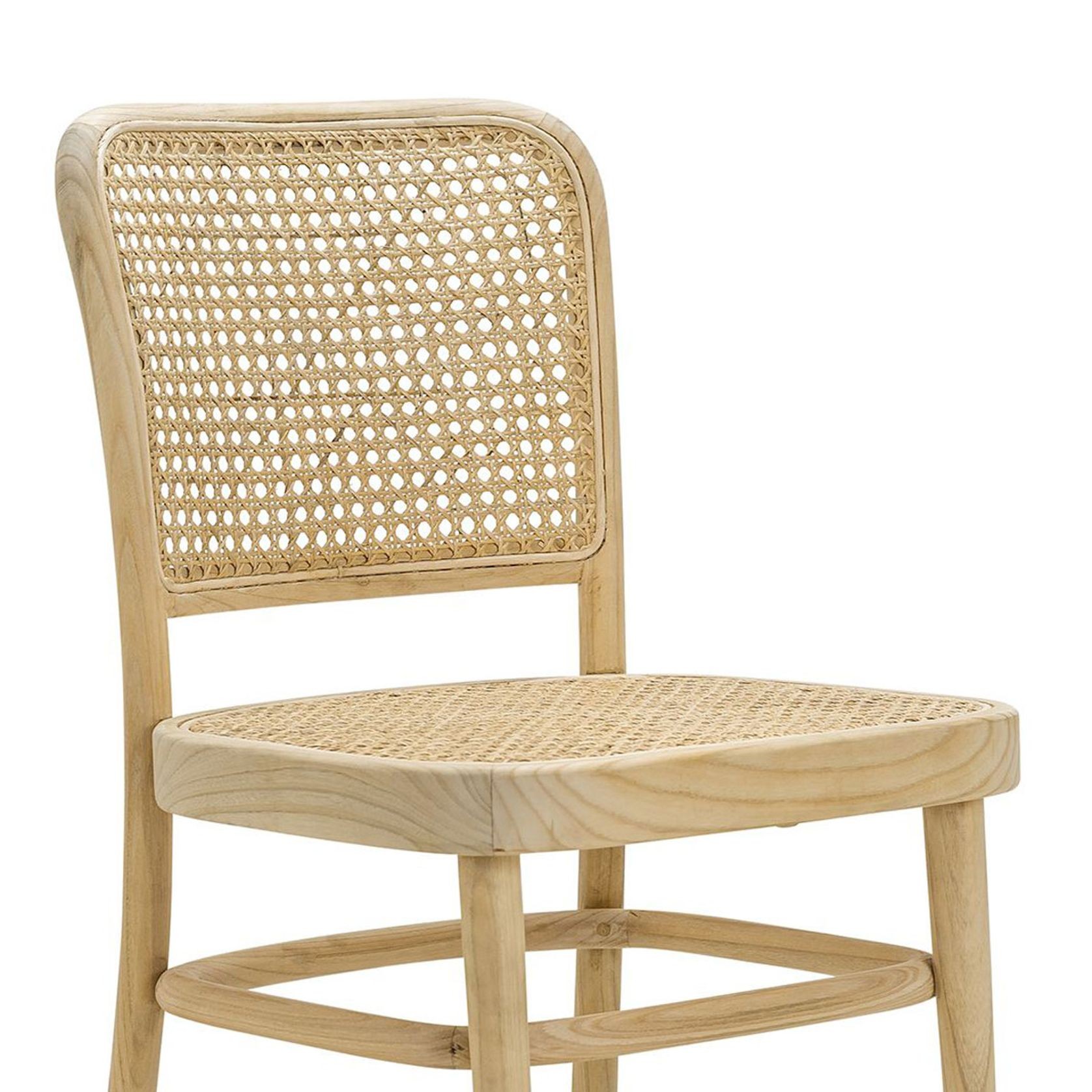 Prague Solid Teak Bentwood Cane Dining Chair | Natural | Set of 2 gallery detail image