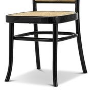 Prague Solid Teak Bentwood Cane Dining Chair | Black & Natural | Set of 2 gallery detail image