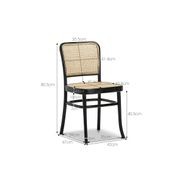 Prague Solid Teak Bentwood Cane Dining Chair | Black & Natural | Set of 2 gallery detail image