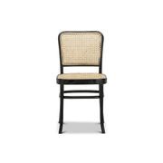Prague Solid Teak Bentwood Cane Dining Chair | Black & Natural | Set of 2 gallery detail image