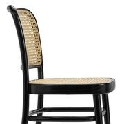 Prague Solid Teak Bentwood Cane Dining Chair | Black & Natural | Set of 2 gallery detail image