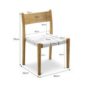 Laine Wide Leather Stackable Dining Chairs | Set of 2 | White gallery detail image