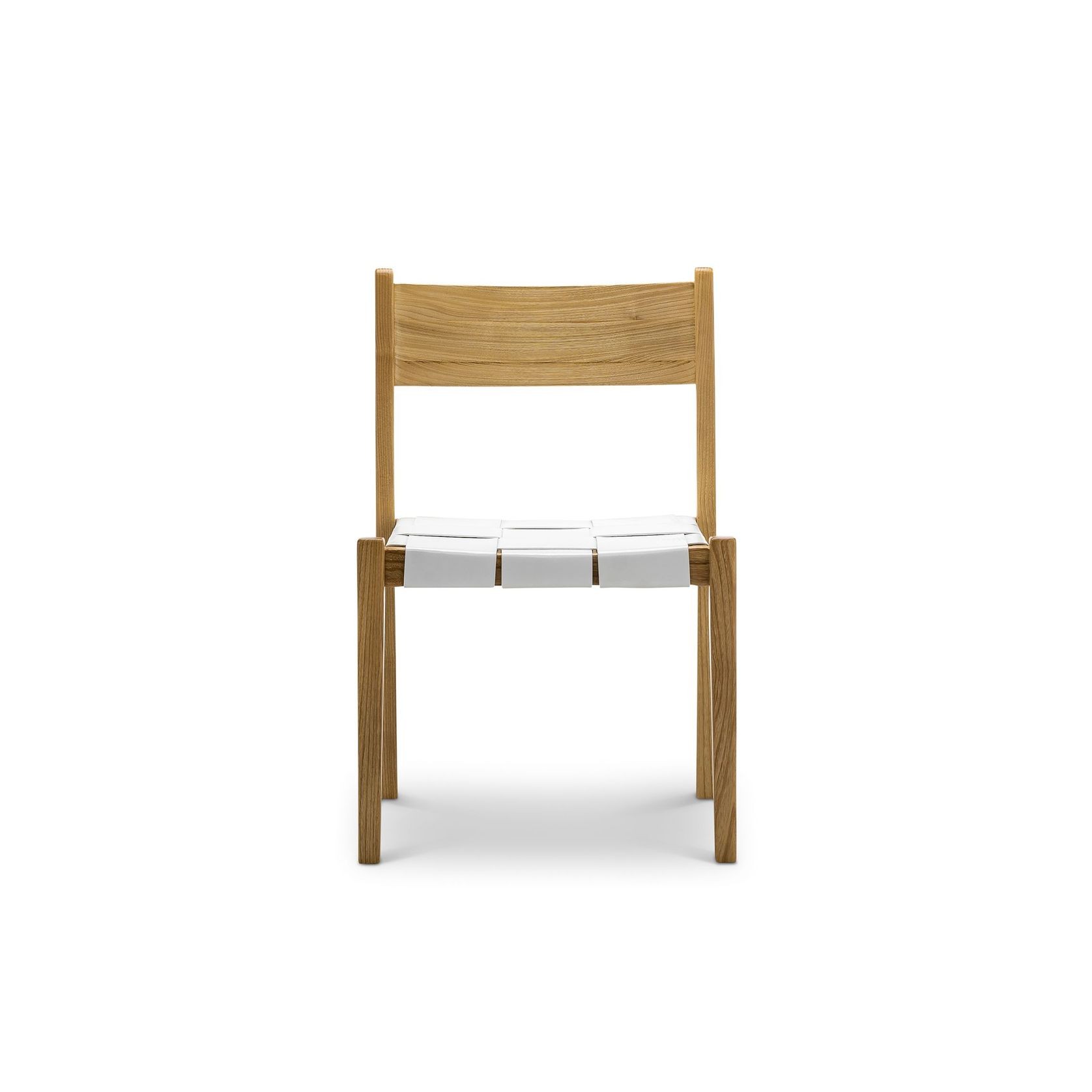 Laine Wide Leather Stackable Dining Chairs | Set of 2 | White gallery detail image